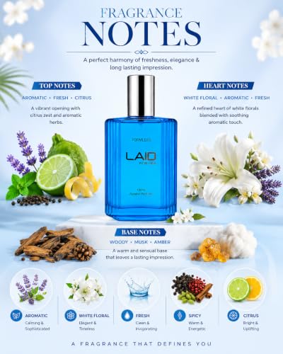 Image of Formless Laid Fragrance 100ML Perfume for Men & Women | Long-Lasting Multi-Fragrance | Floral, Fruity & Sweet Scents | Unisex Premium Perfume for Everyday & Special Occasions