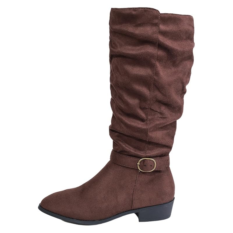 Large-size fashionable solid-color Womens thigh boot with pointed toe design casual wear versatile for both outdoor and daily