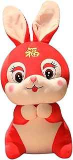 Toyvian Boneca De Coelho De Pelúcia Ano Chinês Do Coelho Mascote Mesa Topper Ano Novo Chinês Mascote Brinquedo Zodíaco Coelho Brinquedo De Pelúcia Meia Stuffers Itens De Ano Novo Criança