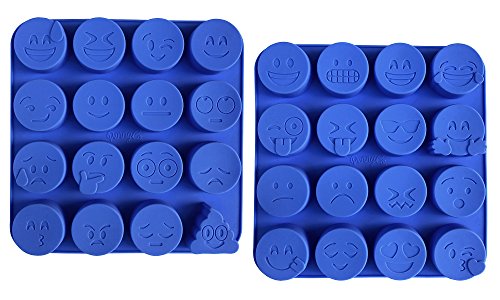 Jumbo Sized Silicone Emoji Molds - 32 Cavity 2 Pack Set By Pennyco Kitchen #TOP2