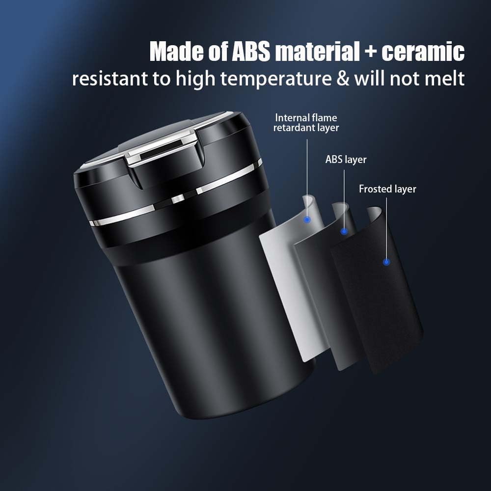 Car Ashtray for Chevrolet Trax LS/1RS/LT/2RS/ACTIV 2024 2025,Smell Proof Retardant Ceramic Liner Ash Tray Large Capacity Smokers Durable Organizer Interior Accessories,Silver-M