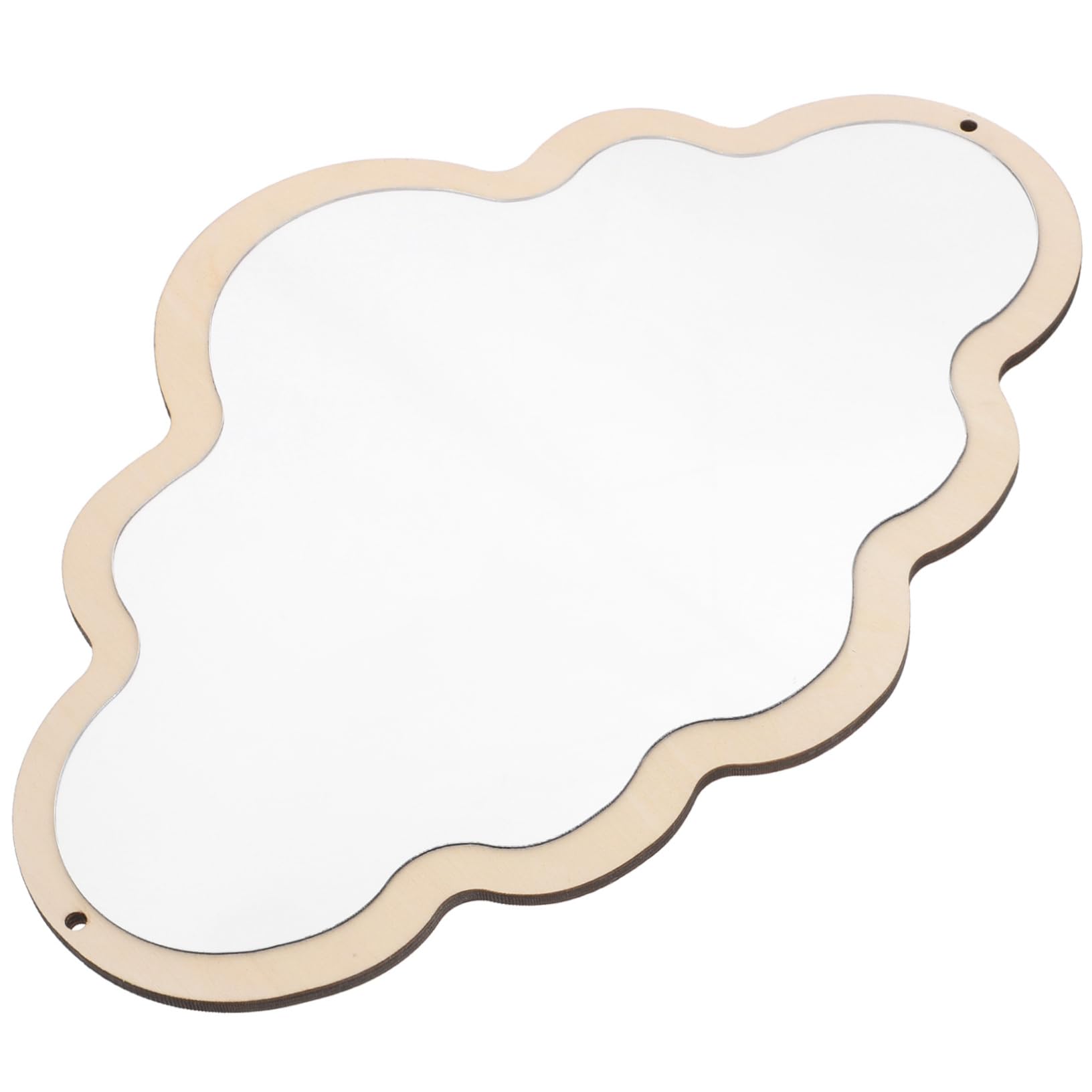 VALICLUD Nordic Style Wooden Mirror Detachable Design for Easy Storage Non Slip Base for Nursery Decor Makeup and Dress Up
