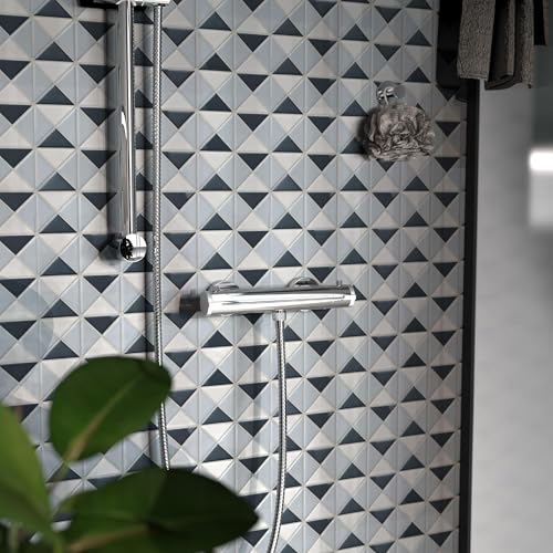 SCHÜTTE 52465 LONDON Thermostat Duscharmatur, Brausethermostat Brausearmatur, Mischbatterie mit Verbrühschutz bei 38℃, Duschthermostat, Armatur für Dusche in Chrom