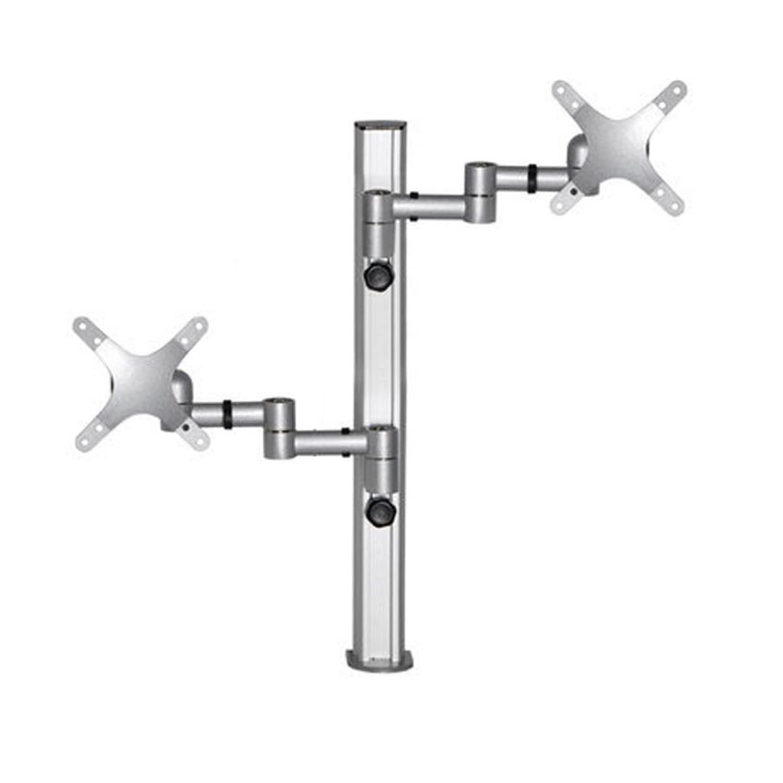 TKJfdTY Dm-6D 10-27" Aluminum Dual Arm 2 Lcd Tv Table Mount Tilt 360 Rotate Double Monitor Desktop Stand Vesa 75 100 Rotatable Bracket