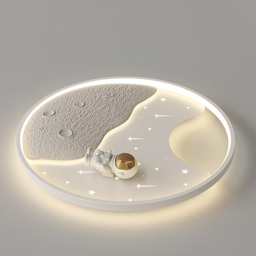 Plafonnier LED enfant 50W astronaute lune dimmable pour chambre de bébé