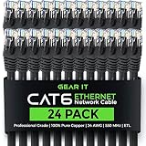 GearIT Cat 6 Ethernet Cable 7 ft (24-Pack) - Cat6 Patch Cable, Cat 6 Patch Cable, Cat6 Cable, Cat 6