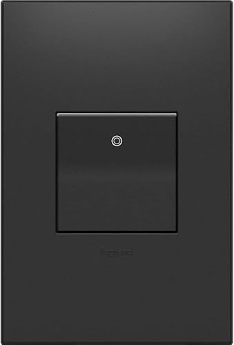 Legrand adorne 15A - Interruptor de paleta de 1 o 3 vías con placa de pared a juego, acabado grafito, paquete de 12, ASPD1532G4WP-12PK