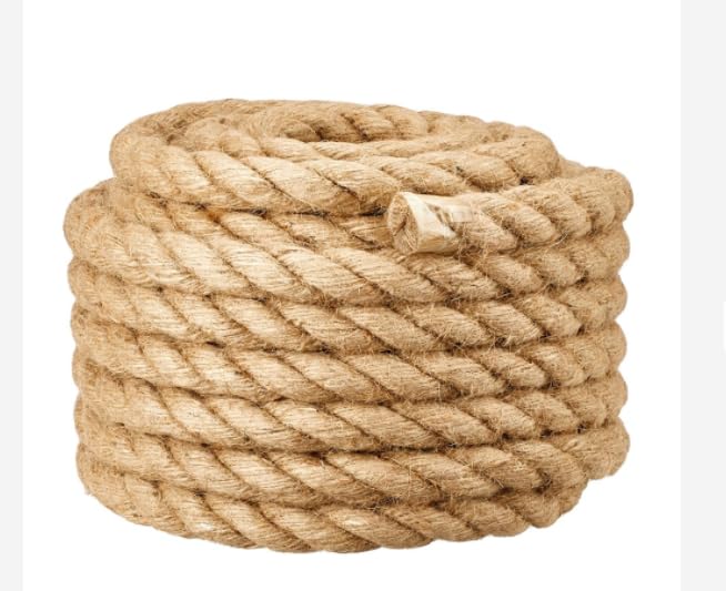 Natural Brown Jute Rope Hessian Braided Twisted Rustic Shabby Burlap Cord Decking Boating DIY Garden (15, 26 mm)