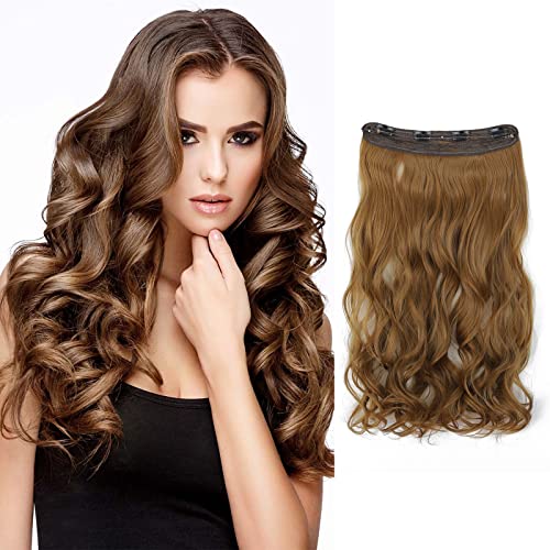 WeiRan Hair Extensions Adjustable Size Transparent Secret Headband Invisible Fishing Clips Straight Synthetic Hair Accessories Straight or Wavy Fishing Line Whole Piece… (14in, Blonde-14)