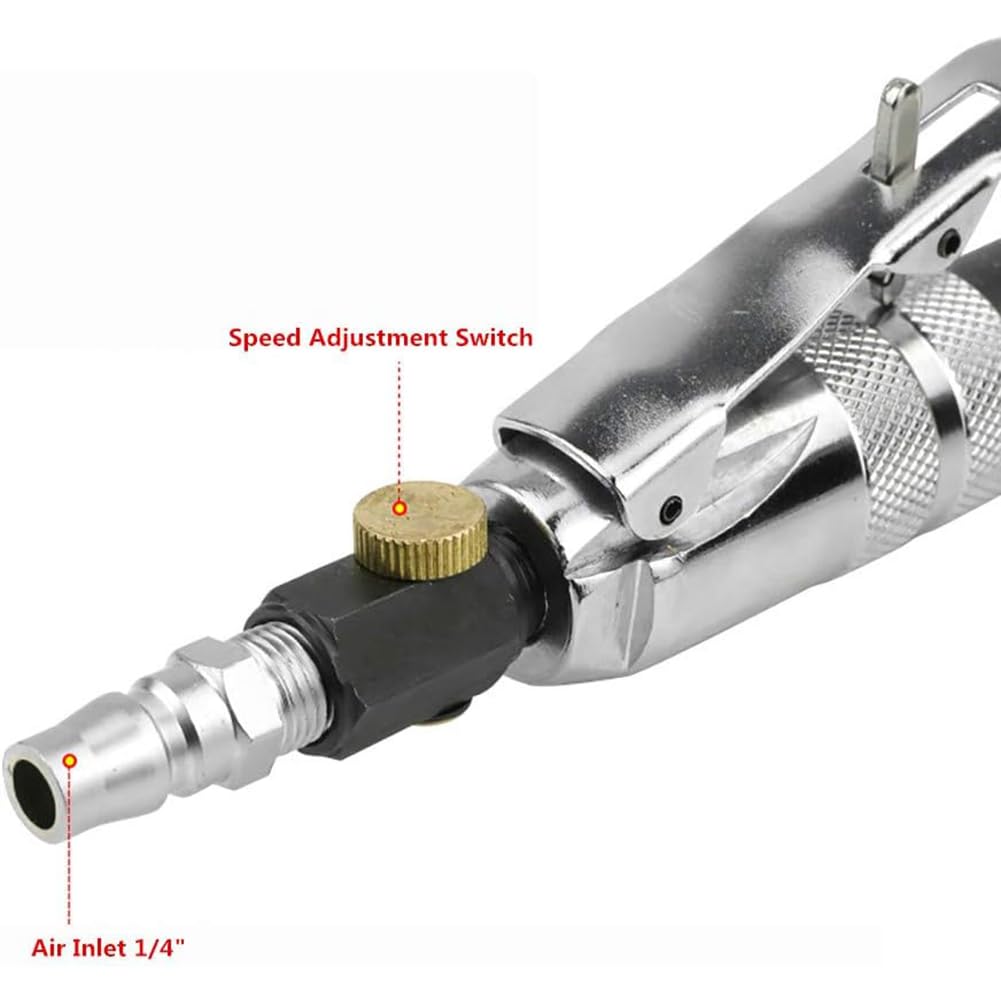 Gertrude 3500 RPM Juego De Rascadores Neumáticos, Mini Cuchilla Neumática, Cincel, Herramienta Industrial para Soldadura, Desbarbado Y Eliminación De Óxido, Cincel Neumático Black,1