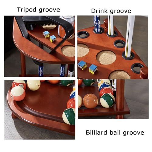 Organiseur de table de billard haut de gamme avec support pour 8 queues de billard - 4