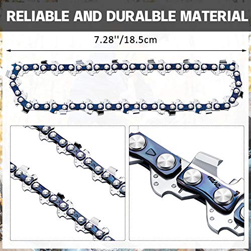 Honoson Mini Chainsaw Chain 4 Inch Chainsaw Chain Mini Guide Saw Chain Replacement Portable Lightweight Mini Chainsaw Chain Guide Chain for 4 Inch 550W 24V 26V 36V Cordless Electric Chainsaw
