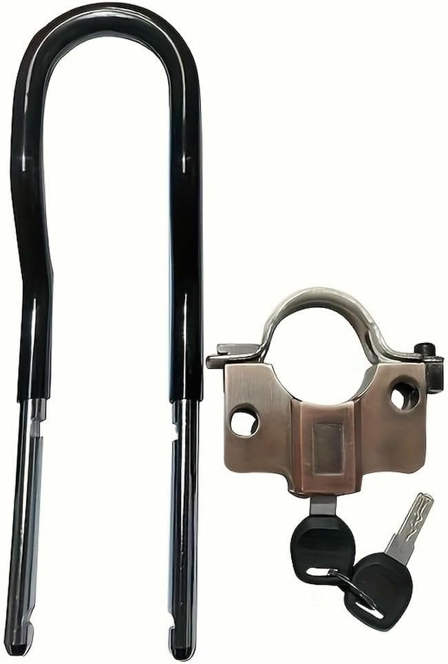 Heavy-Duty Portable U-Lock for Bikes & Motorcycles - Stainless Steel with Silicone Sleeve Cut & Pry Resistant, Dustproof