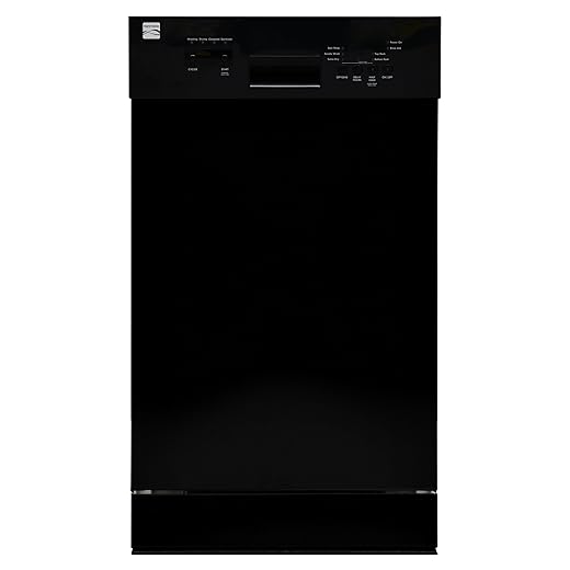 Kenmore 22-14709 18" Compact Built-In Dishwasher - UltraWash Plus, TurboDry, EasyFlex Third Rack & SmartWash - 10 Place Settings - 45 DBA - ENERGY STAR Certified - 18" - Black