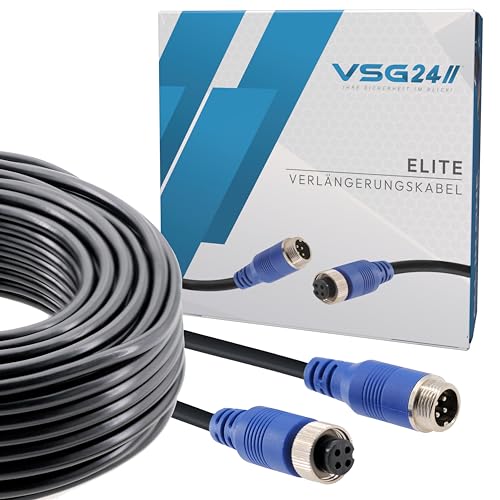 Cable cámara 4 PIN 20m resistente al agua IP67 para sistemas de reversa 12V 24V