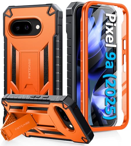 FNTCASE for Google Pixel 9A Case, Built-in Screen Protector, Kickstand