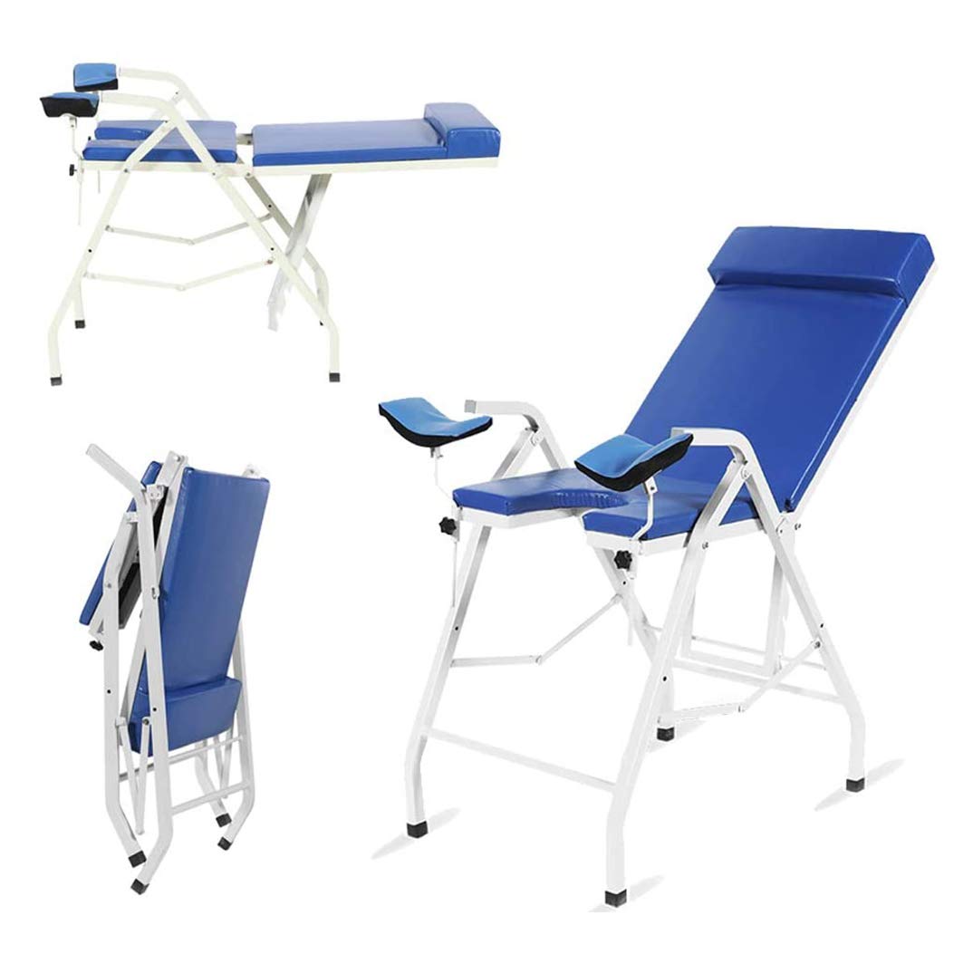 Lettino da visita ginecologico pieghevole, portatile, in acciaio a basso tenore di carbonio, capacità 20 kg, ideale per cliniche e uso domestico, regolabile per il comfort del paziente