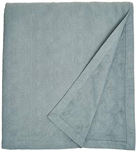 Natural Comfort Matelassé Blanket Coverlet, Queen, Victorian/Water Blue