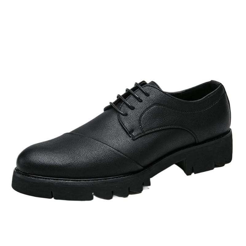 Men's Formal Oxfords, Business Leather Oxford Derby, Lace-up Slide-in, Driving, Comfort, Party, Wedding