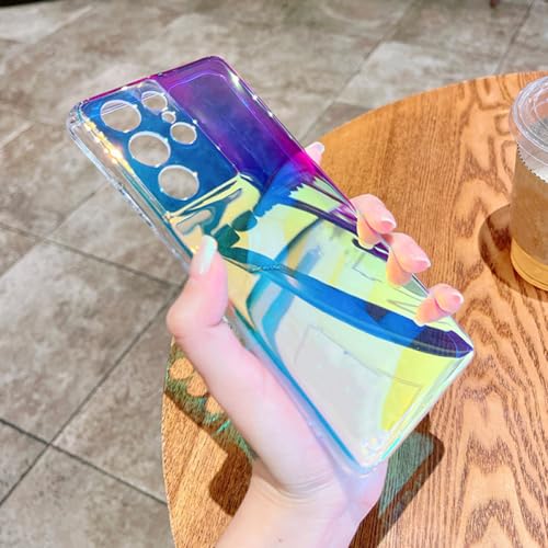 Coque laser violette pour Samsung S23 Plus souple aux reflets irisés