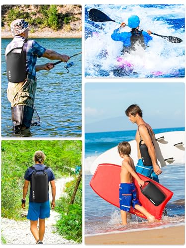 Image of HEETA Waterproof Dry Bag for Women Men, 5L /10L /20L /30L /40L Roll Top Lightweight Dry Storage Bag Backpack with Emergency Whistle for Travel, Kayaking, Boating, Camping, Beach, Cruise Ship Essentials