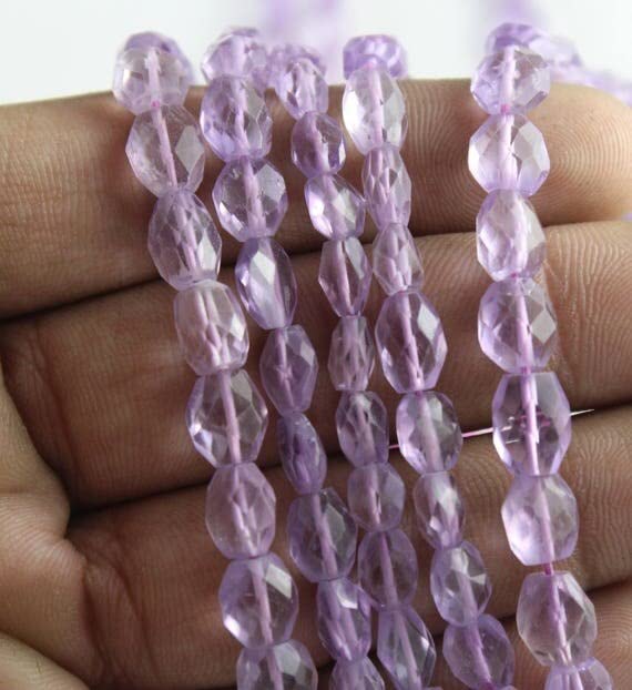 Pink Amethysts Faceted Beads en fil de 14 pouces pour fabriquer des bijoux fins sans défaut