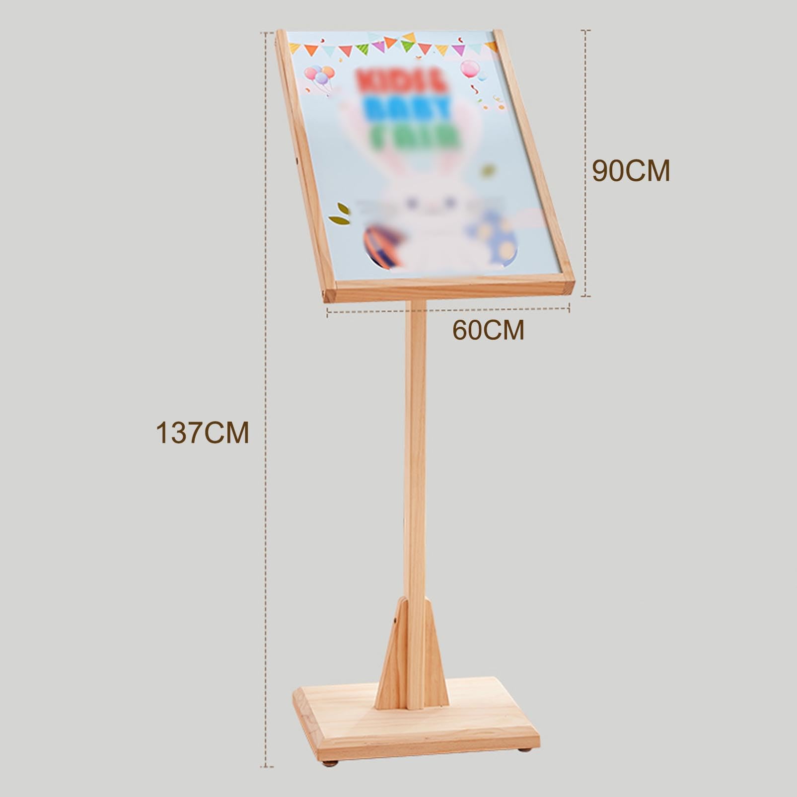 Genérico Soporte de Madera para Carteles de pie - Expositor de Pedestal para Carteles, pancartas y Volantes - Ideal para Bodas, Fiestas en casa, Eventos y promociones empresariales