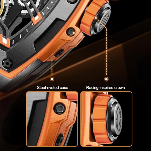 Image of OLEVS Men Automatic Watch Diamond Skeleton Mechanical Original Luxury Self Winding Wrist Watch for Men