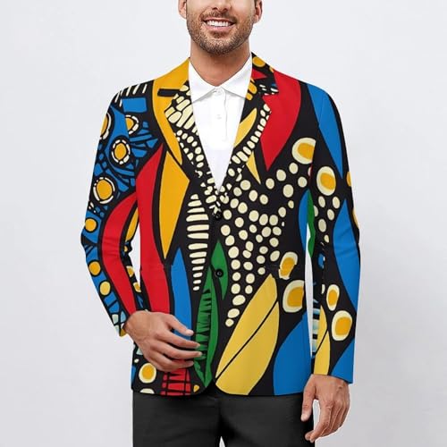 African Traditional Pattern Print Classic Suits Blazer for Men Business Tuxedo Jacket Sport Coat Two Buttons2