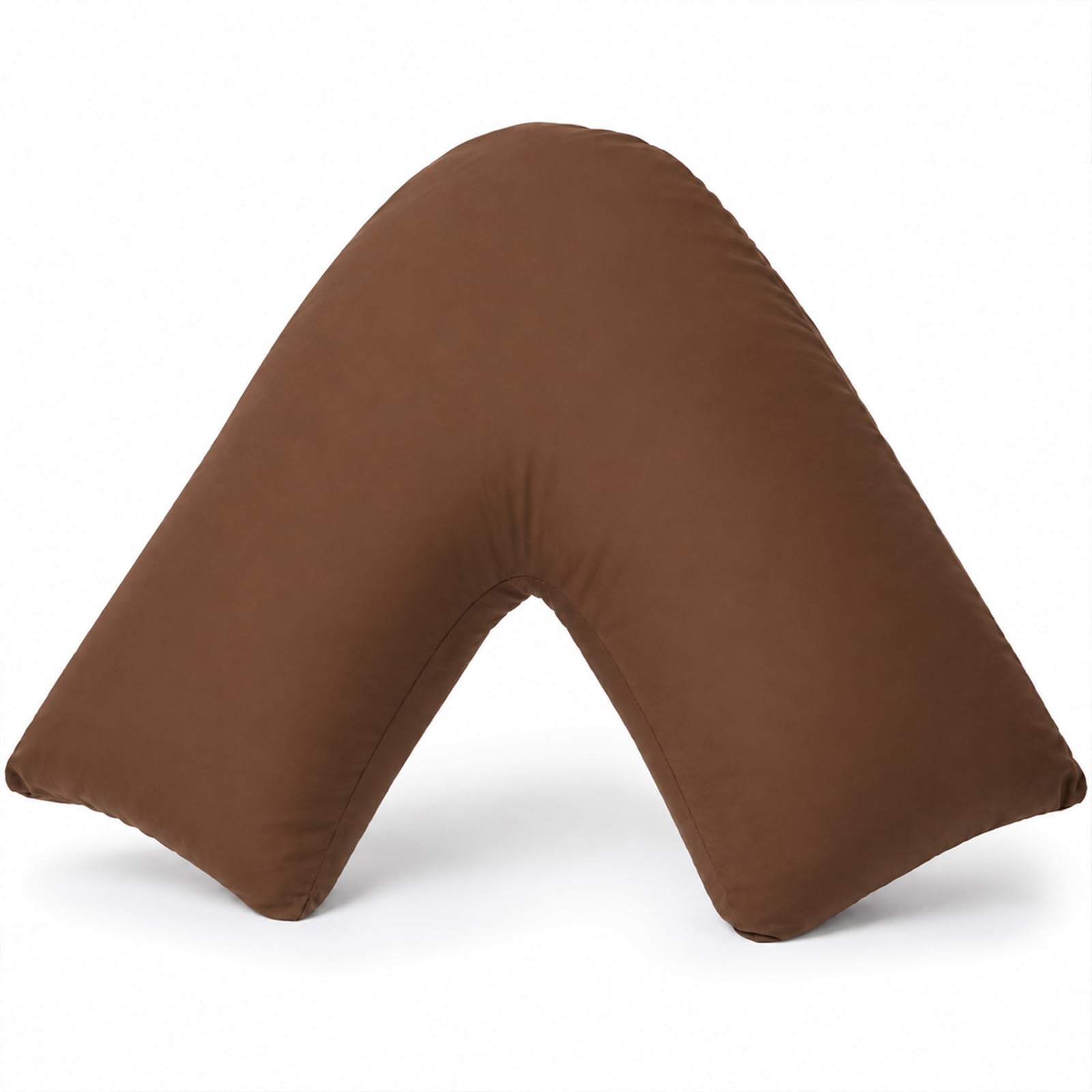 EDS Orthopaedic V Shaped Pillow with Washable Pillowcase Support Pillow for Neck Back & Shoulders Hollowfibre Filled V Pillow for Sleeping Reading Pregnancy & Nursing (70 x 35 cm)(Chocolate)