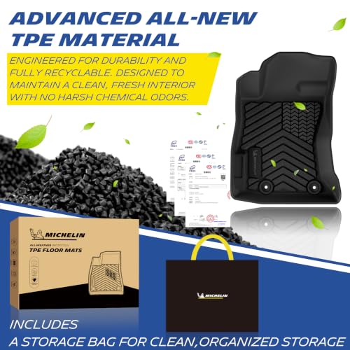 Image of Michelin Vehicle Mats for 2018-2023 Subaru Crosstrek /2017-2023 Impreza | Not Fit Hybrid Models, All-Weather TPE Floor Mats, Liner for Base /Limited /Premium /Sport 1st & 2nd Row, 3PCS, Premier