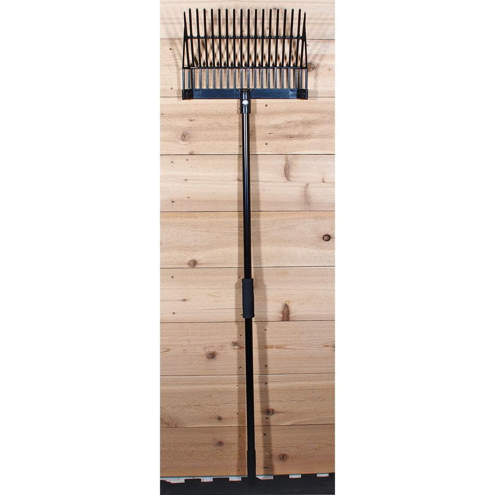 Manure Fork with 2 Bar Head| Efficient Stable Cleaning Solution | Lightweight & Durable | Optimized for Shavings or Straw Bedding | Cushioned Neoprene Grip | Stainless Steel Hardware