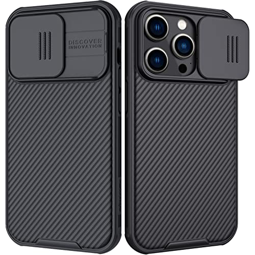 Image of Nillkin Camshield case for iPhone 14 Pro, Slider Camera Cover Case [Anti-Scratch Hard PC and TPU] Slim Shockproof Protective Phone Case for iPhone 14-Pro 6.1'' Black