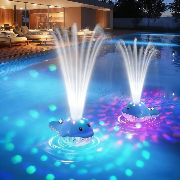 Floating Pool Fountain with Lights