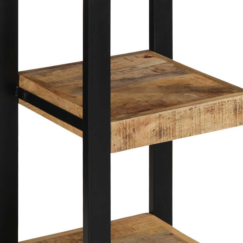 Estantería de pared de 35 x 35 x 100 cm, madera maciza de mango con acabado natural, diseño moderno, resistente y ahorra espacio, para salón, oficina, dormitorio
