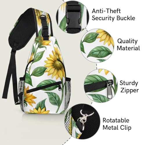 Bolso tipo sling unisex para senderismo y viaje 7.9x3.5x14.2 pulg miniatura 3