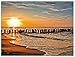 Produktbild Artland Wandbild Alu für Innen & Outdoor Metall Bild 40x30 cm Strand Meer Küste Sonnenuntergang Natur Landschaft Nordsee Maritim T3ZU