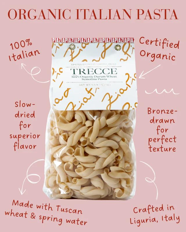 Zia Pia Organic Pasta - Trecce (500g) & Tomato Pesto Spread (180g) | Traditional Italian Pasta & Sauce | Vegan & Gluten Free Sauce | Small Batch Organic | Made in Italy image 3