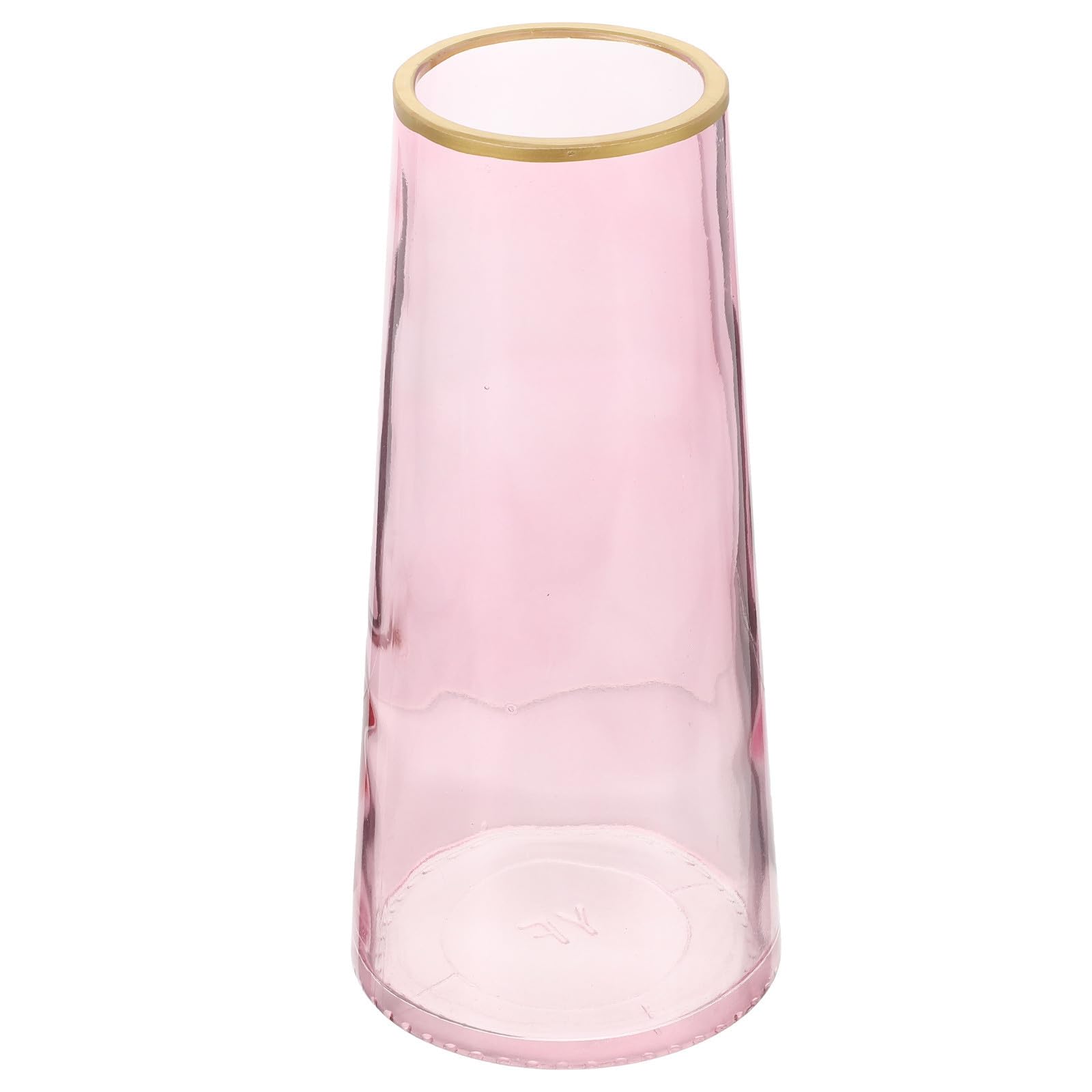 Jarrón de vidrio rosa de tacto suave para decoración del hogar