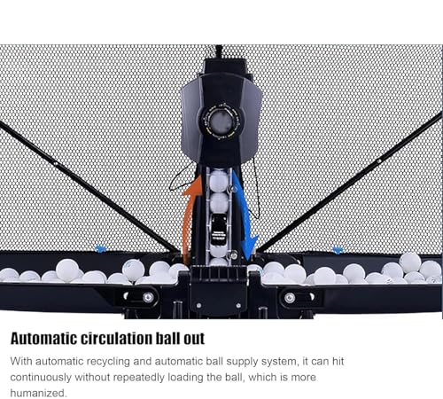 Robot da ping pong automatico per allenamento con telecomando wireless, include 200 palline riciclabili e rete