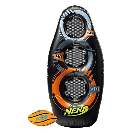 NERF Inflatable Target Set - Proshot Kids Football Blaster Game Set - 50" Standing Pop Up Target, Black/Orange/Gray