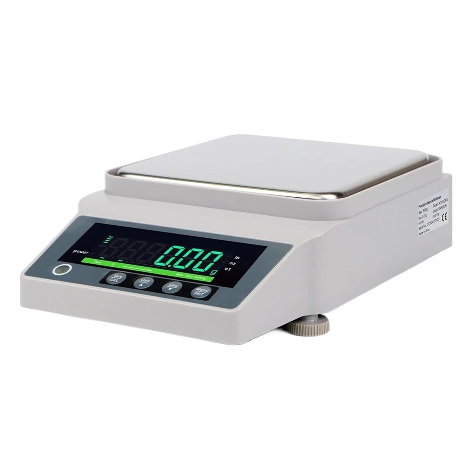 Balanza electrónica de precisión de 1 KG, 5 KG, 10 KG, 0,01g, retroiluminación LCD, balanzas analíticas de laboratorio con interfaz RS232 Función múltiple(5KG 0.01G)
