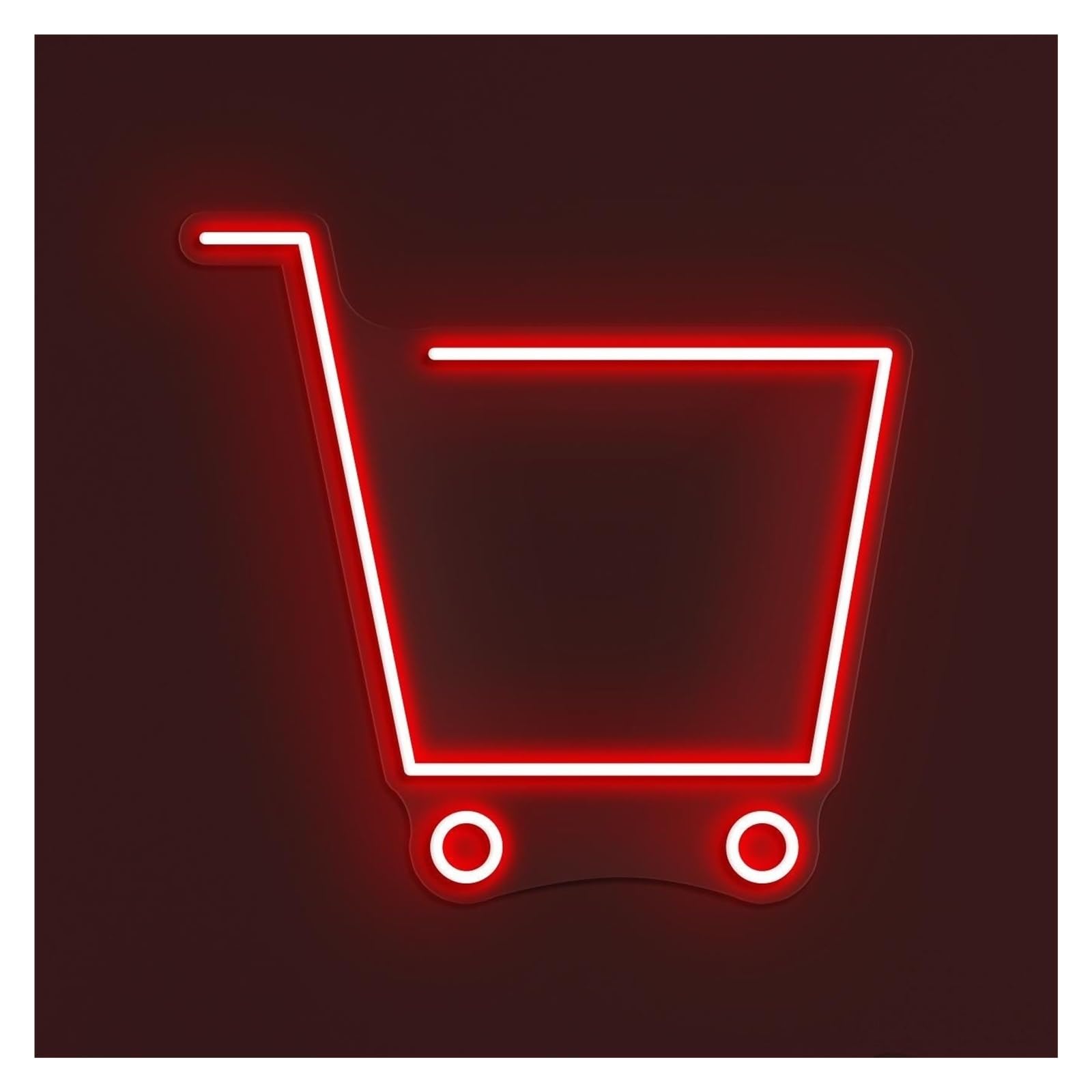 Rongch Red Hanging Art Signs Shopping Cart Neon Sign Handmade, Suitable For Store Shop Decor With Brightness Adjustable 38Cm(Red)