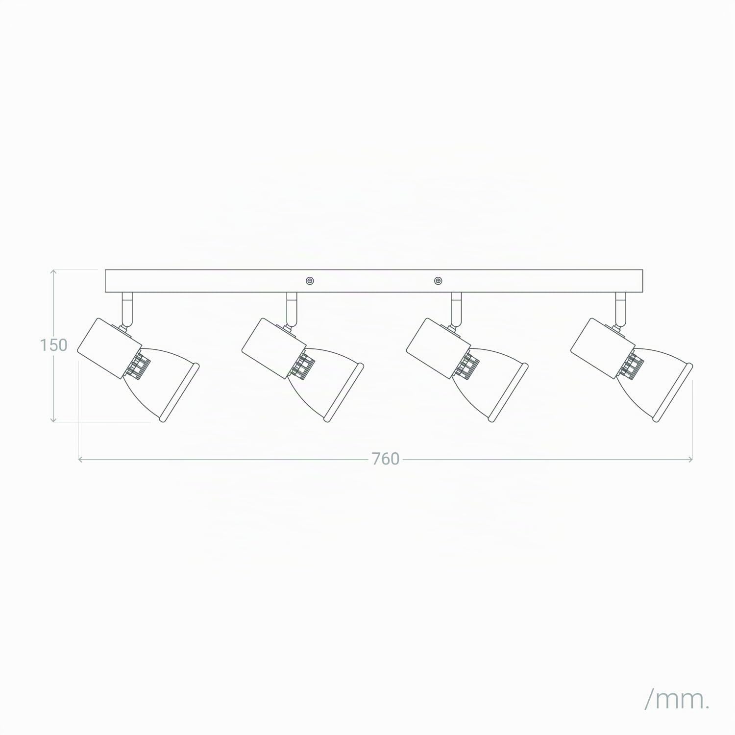 LEDKIA Lámpara de Techo Madera y Metal 4 Focos Tautau Blanco