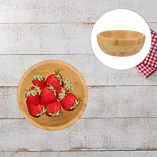 Hemoton Taças de Salada de Bambu para Saladas Sopa de Cereais Salada de Frutas Recipiente para Alime