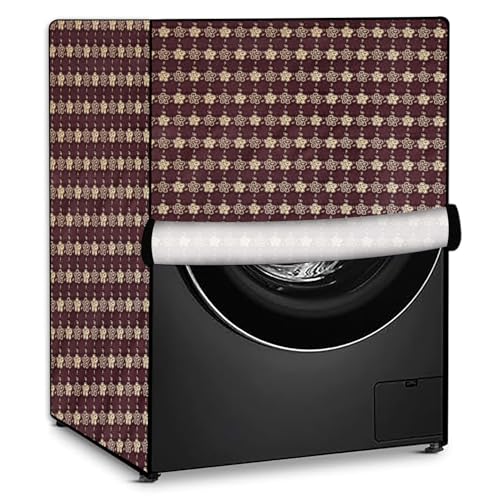 Image of Stylista Washing Machine Cover Compatible for Bosch 8 kg Front Load WAT24463IN Floral Pattern Brown