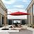Grand patio 10FT Patio Umbrella, Aluminum Cantilever Umbrella with Round Canopy, Outdoor Offset Umbrella for Patio, Garden, Deck, Red