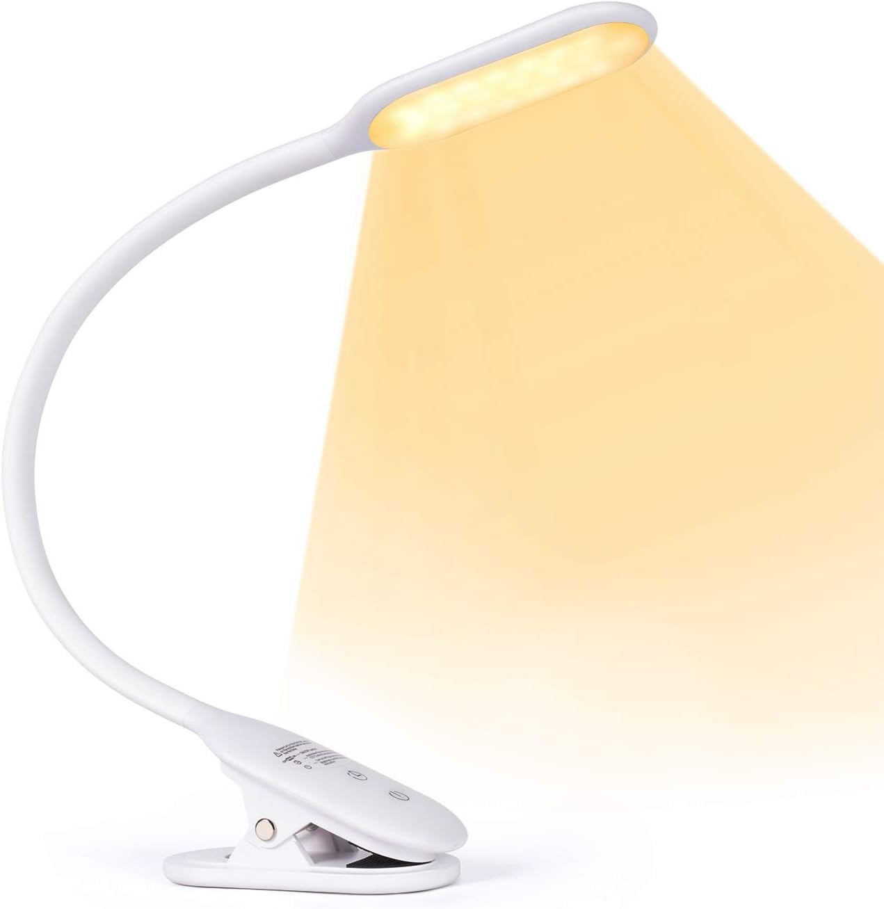 YOUKOYI Flexable Gooseneck LED Desk Lamp with Clamp, Stepless Dimming