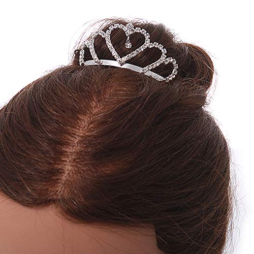Tiara con peineta de cristal plateada para tocados de novia 4