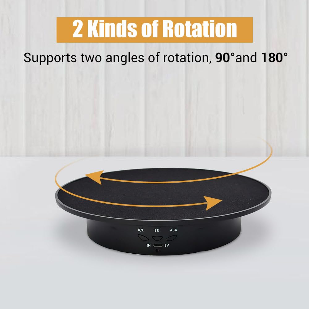 DONGKER Présentoir Rotatif,Support de Plateau Tournant a Bijoux a 3 Vitesses,Capacité de Charge Maximale de 8 Kg pour les Produits Photographiques,Expositions de Bijoux,Modèles de Montres,Gâteaux
